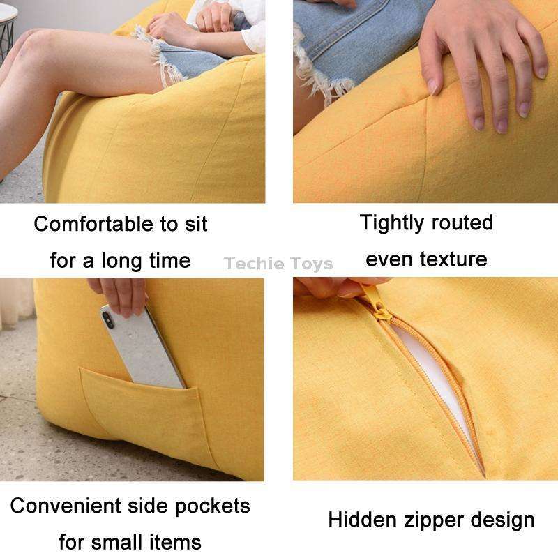Cotton Lazy Sofa Removable And Washable Cloth Cover(Lemon Yellow)