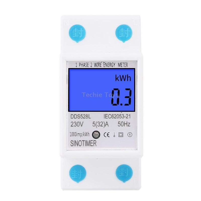 DDS528L Backlight Display Home Single-phase Rail Energy Meter 5-32A(230V 50Hz)