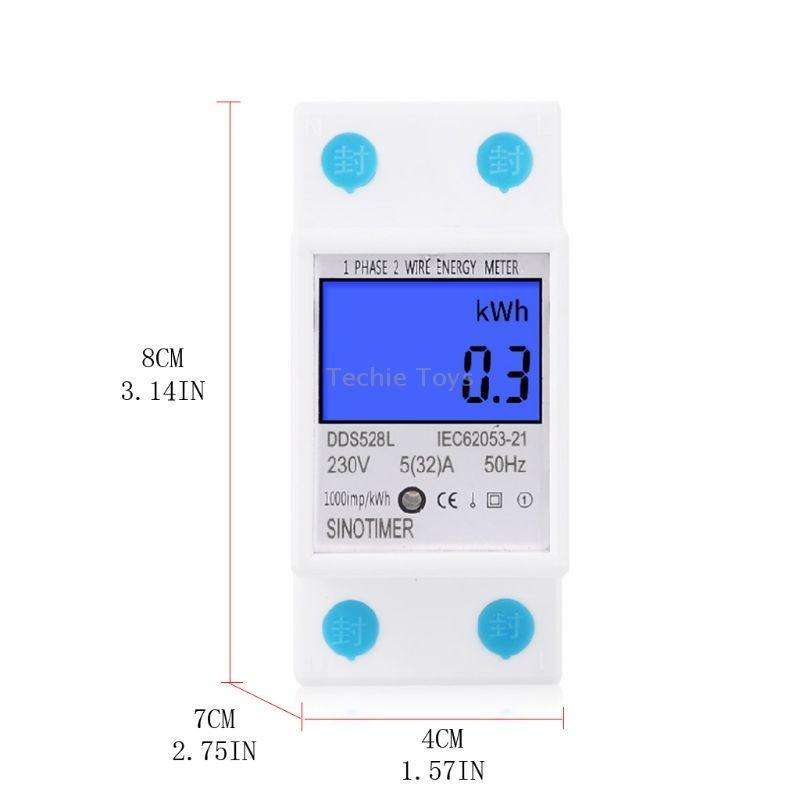 DDS528L Backlight Display Home Single-phase Rail Energy Meter 5-32A(230V 50Hz)