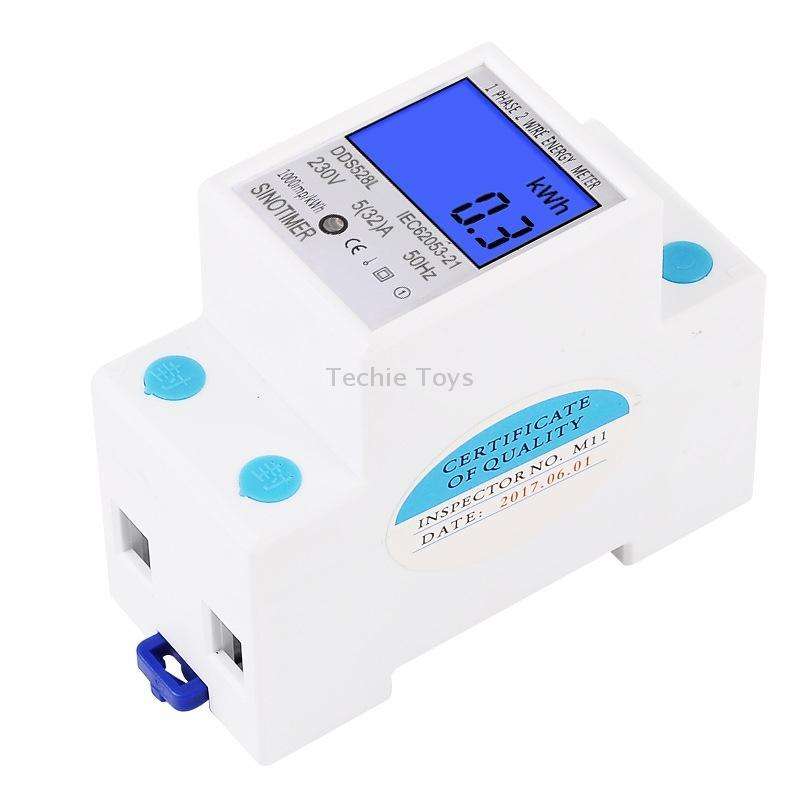 DDS528L Backlight Display Home Single-phase Rail Energy Meter 5-32A(230V 50Hz)