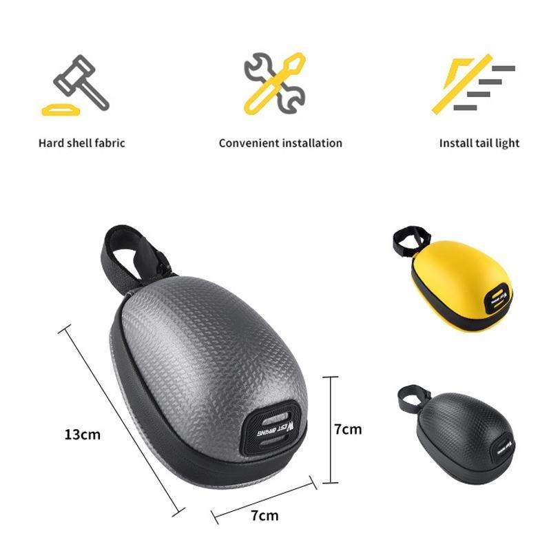 WEST BIKING Bicycle Mini Hardshell Tail Bag Saddle Bag(Black)