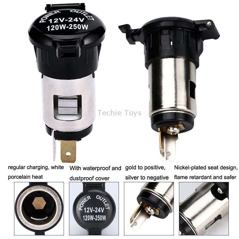 Car Modified Cigarette Lighter Car Charging Power Socket No Cigarette Type (with 15cm Line)