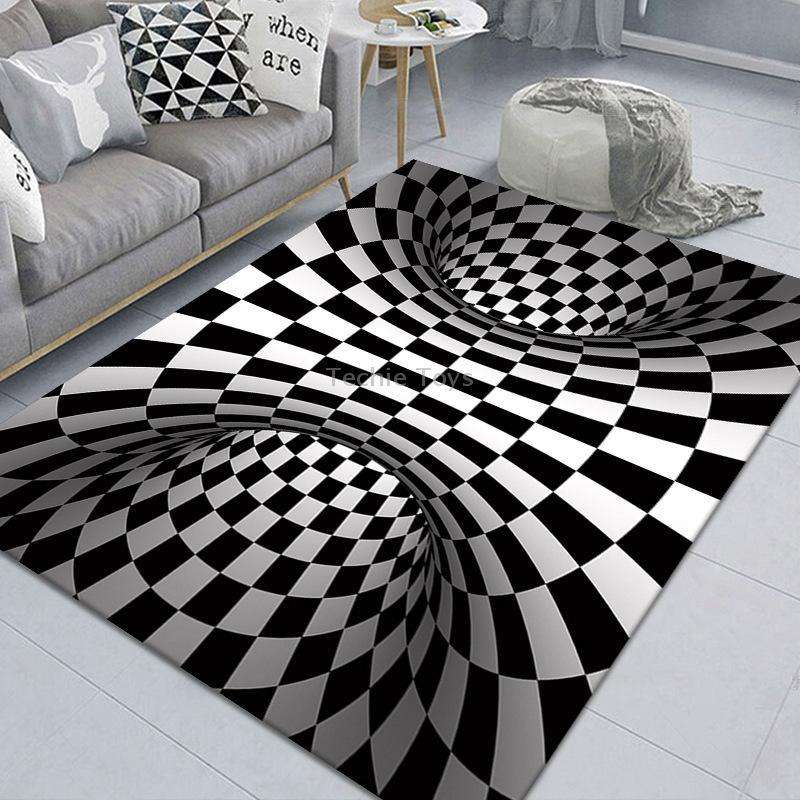 3D Geometric Stereo Trap Vision Living Room Bedroom Carpet, Size: 40x60cm(Rectangular Visual C)