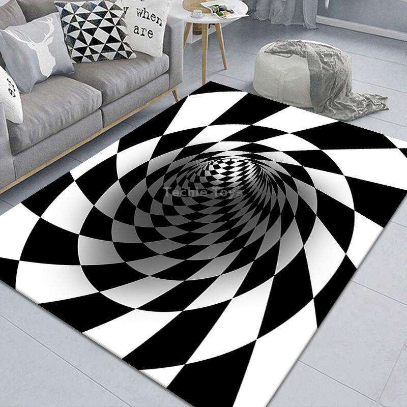 3D Geometric Stereo Trap Vision Living Room Bedroom Carpet, Size: 60x90cm(Rectangular Vision G)