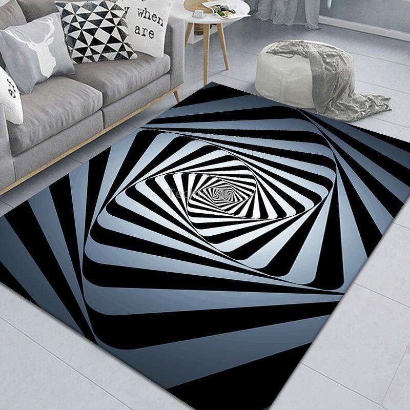 3D Stereo Rectangular Visual Geometric Living Room Carpet, Size: 120x160cm(09)