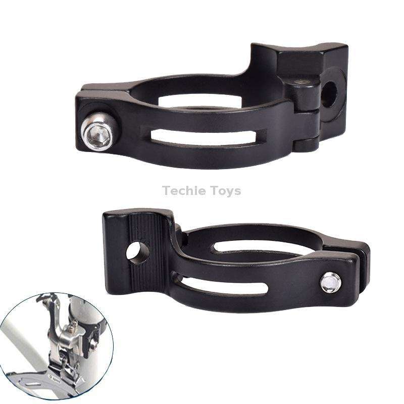 FMFXTR Bike Front Derailleur Clamp Straight Lock Turn to Clamp Converting Seat(Black 31.8mm)
