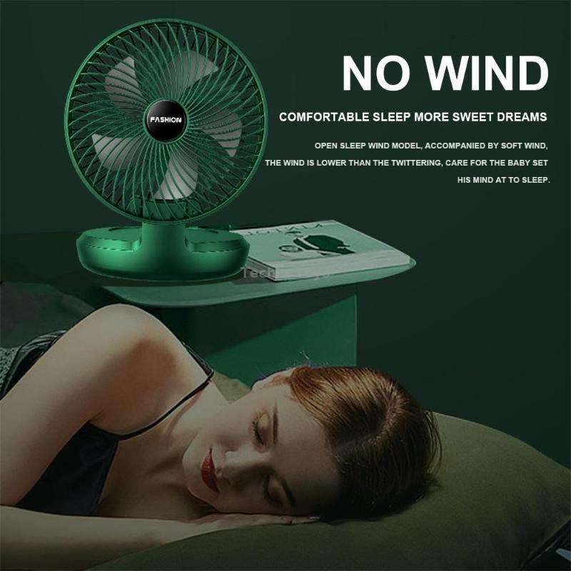 Folding Office Desktop Household Portable Small Fan, Size: 8 inch(Green USB Direct Plug)