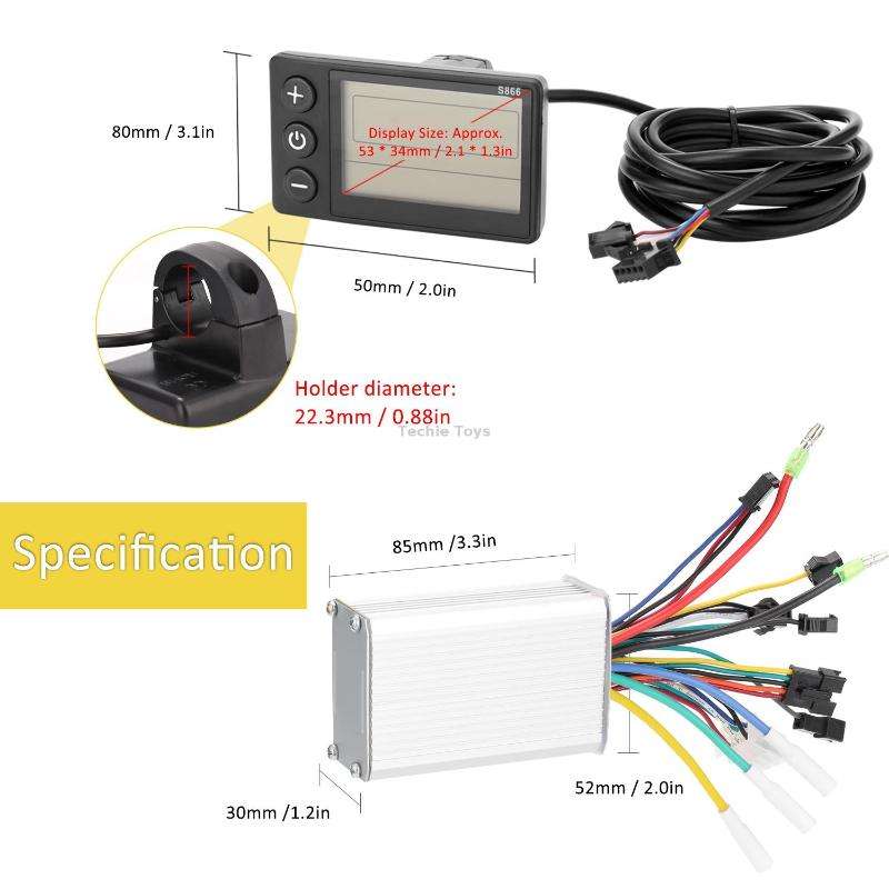 S866 A Type Electric Bicycle Universal Electric Bicycle Dashboard Set ,Specification: 36V / 48V