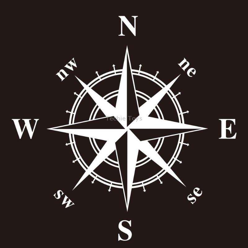D-336 Car Compass Graphic Sticker Hood Car Body Universal Sticker(White)