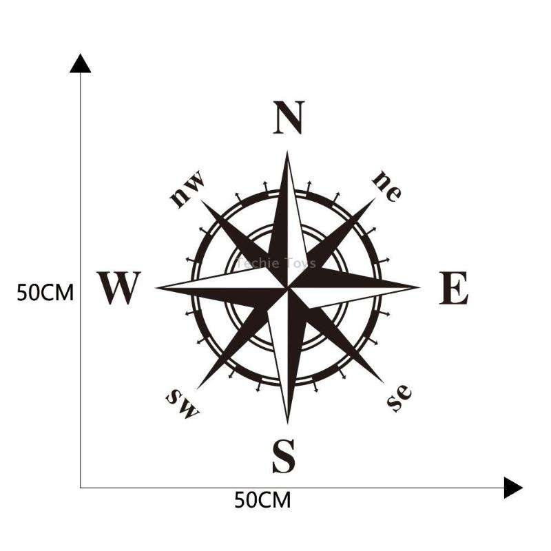 D-336 Car Compass Graphic Sticker Hood Car Body Universal Sticker(White)
