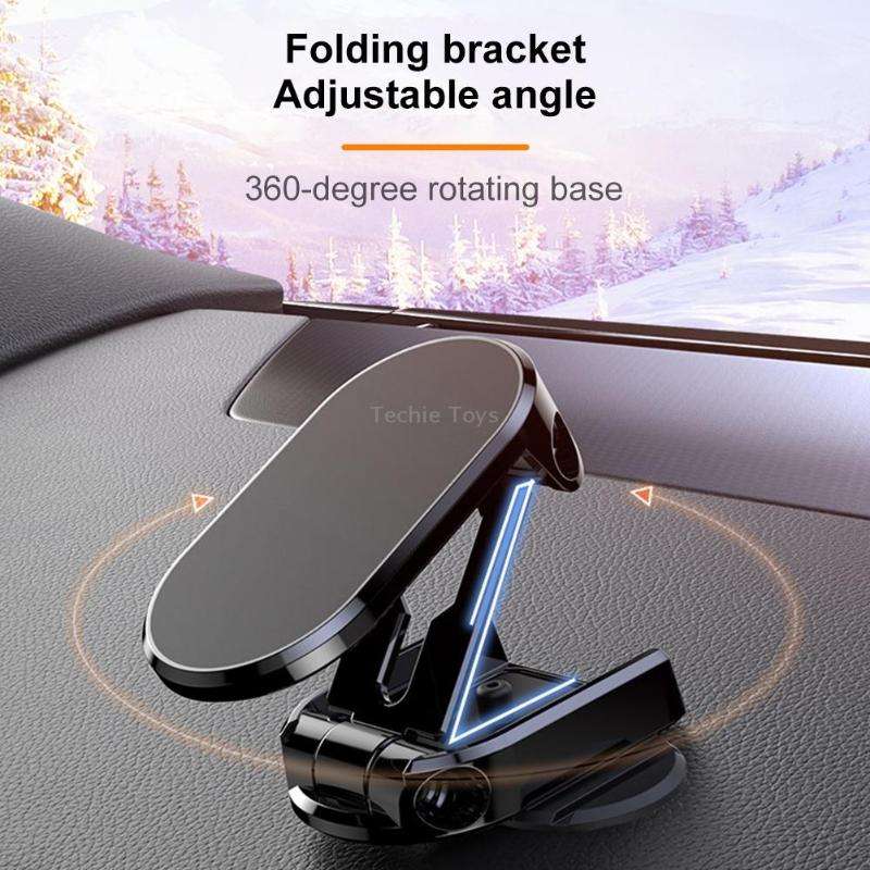 Vehicle Bracket Magnetic Navigation Bracket(Folding Silver)