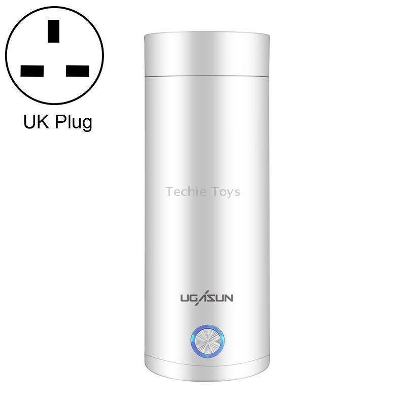 UGASUN Travel Portable Mini Electric Heated Water Cup, Color: UK Plug (White)