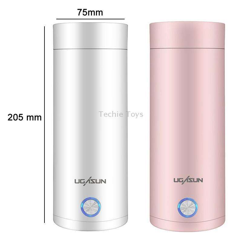 UGASUN Travel Portable Mini Electric Heated Water Cup, Color: US Plug (White)