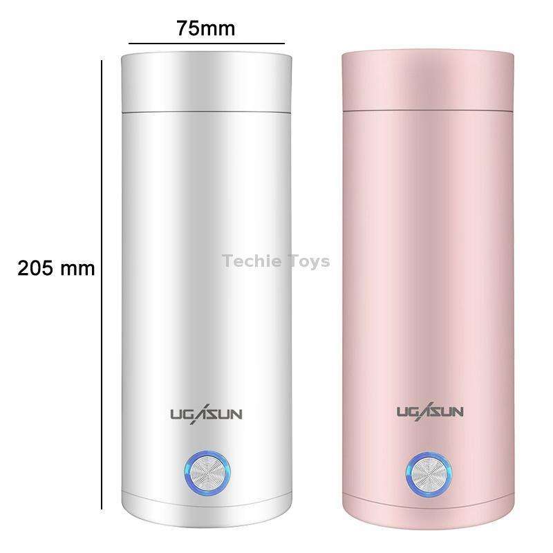 UGASUN Travel Portable Mini Electric Heated Water Cup, Color: UK Plug (Pink)