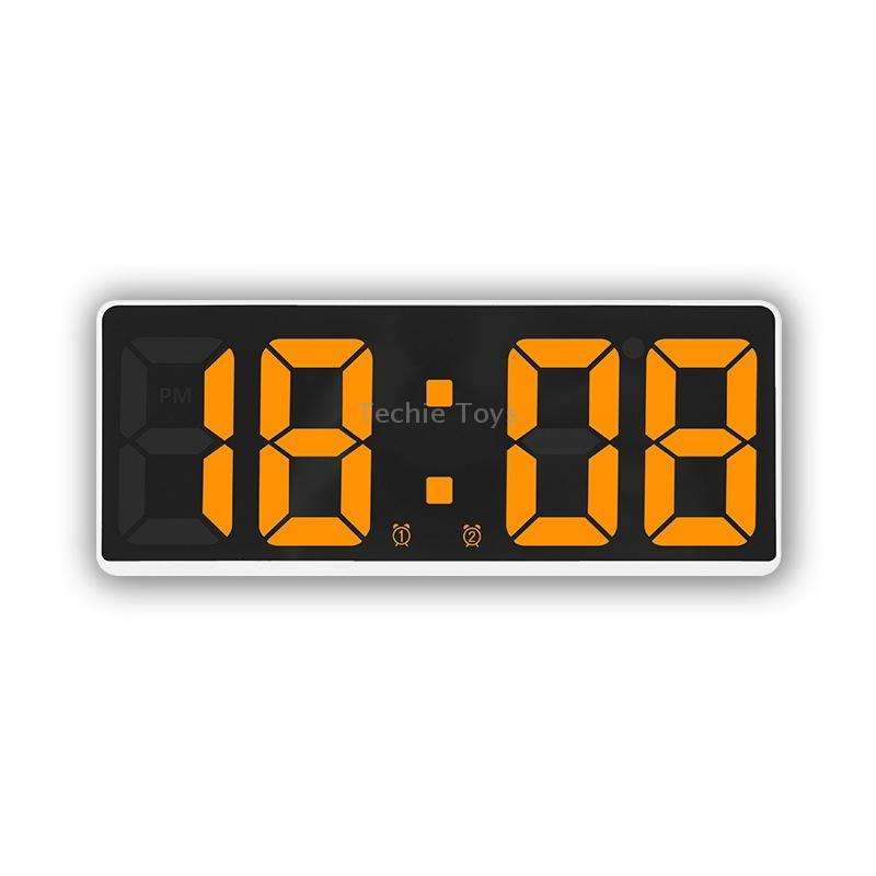 LED Bedside Alarm Clock Battery Plug-In Dual-Purpose Clock(Blue)