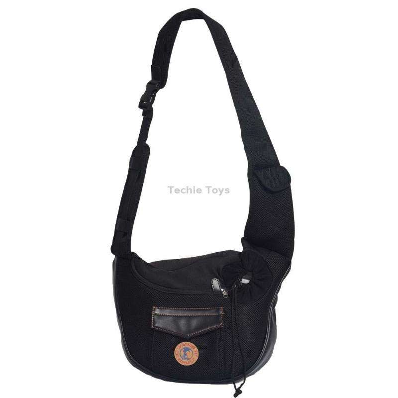 LOVOYAGER Diagonal Pet Backpack Small Dog And Cat Travel Bag, Style: Summer Mesh Black
