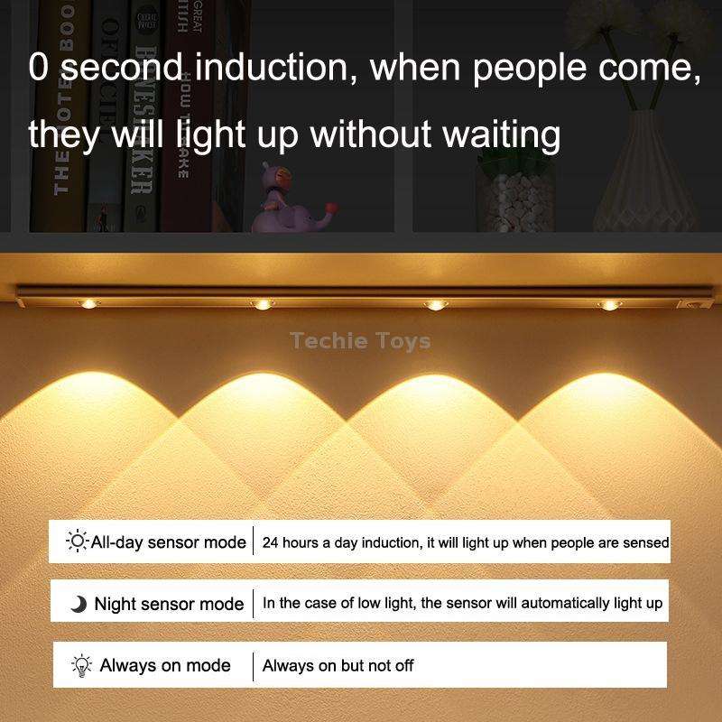 Ultra-thin Smart LED Human Body Sensor Light Bar, Length: 20cm(Space Silver)