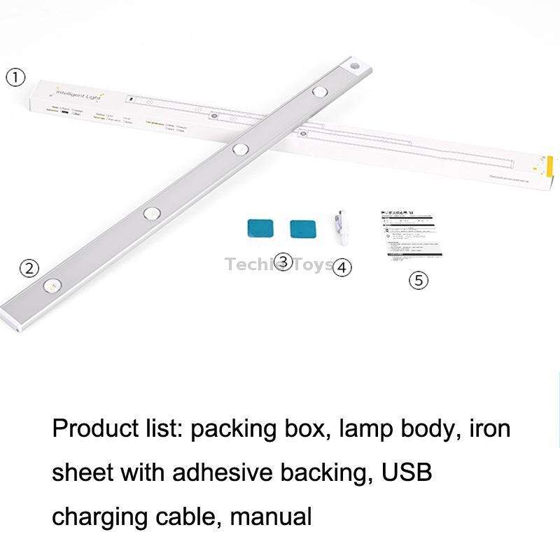 Ultra-thin Smart LED Human Body Sensor Light Bar, Length: 40cm(Space Silver)