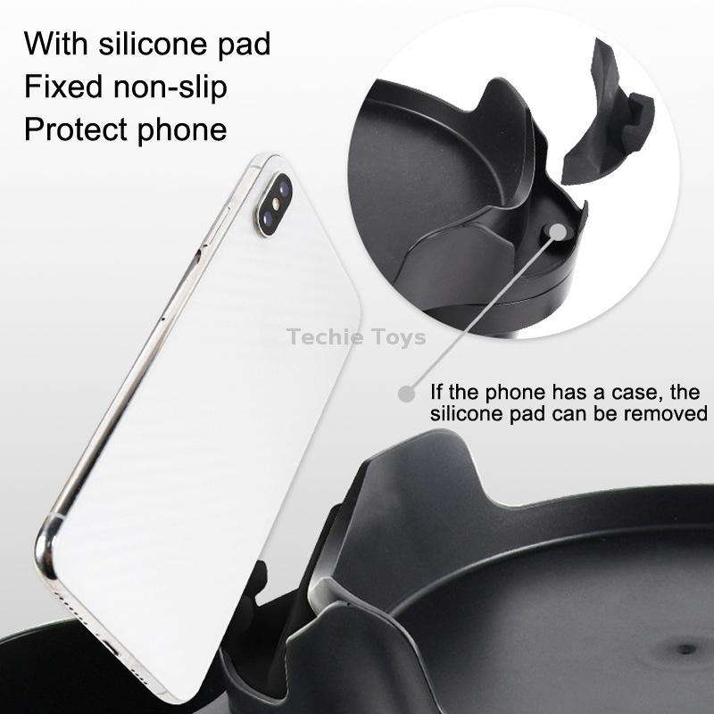 Car Water Cup Holder Dinner Plate Rack Rotatable Mobile Phone Holder(Black)