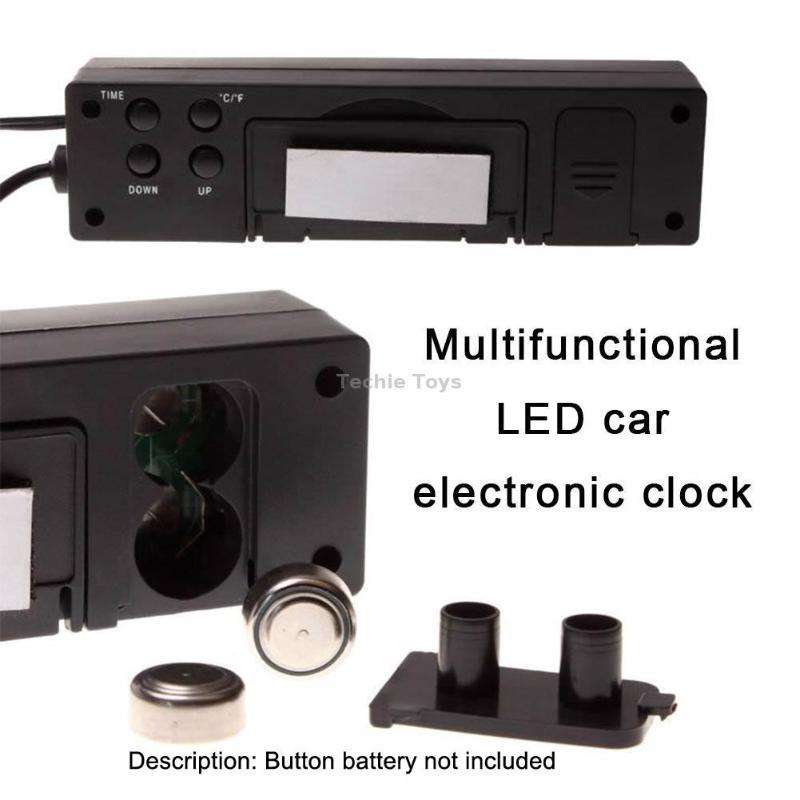 Car Inside And Outside Dual Temperature+Clock+Voltage LED Electronic Display(Orange+Blue)