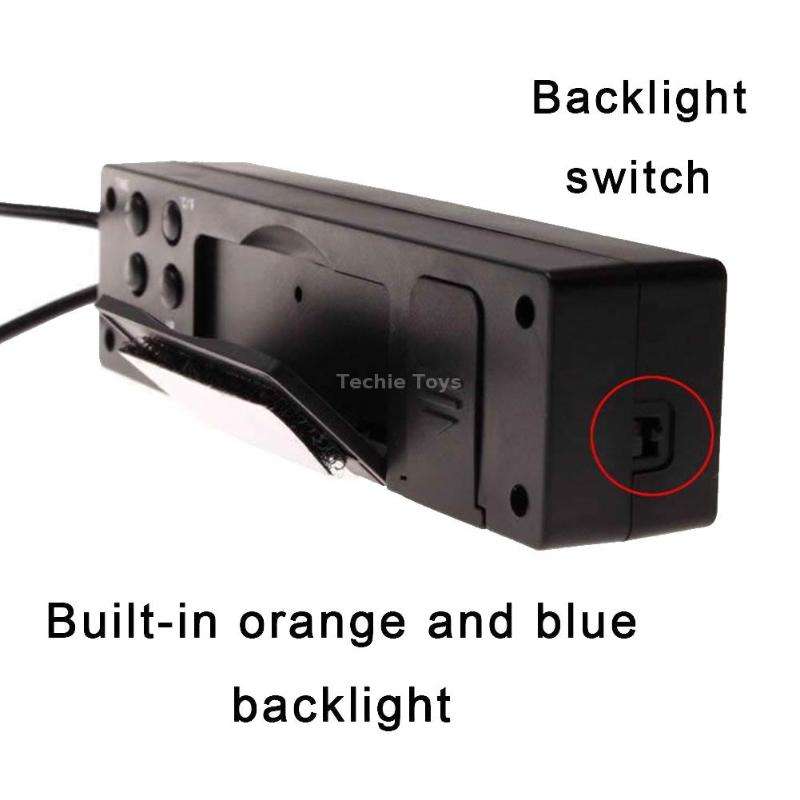 Car Inside And Outside Dual Temperature+Clock+Voltage LED Electronic Display(Orange+Blue)