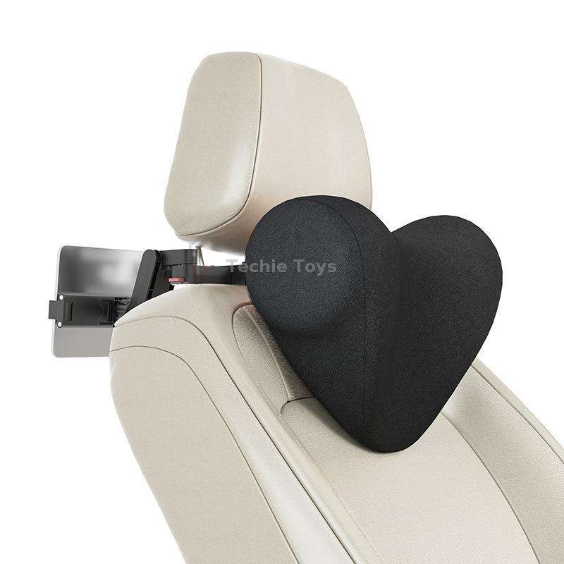 A09 Car Seat Headrest Memory Foam Comfortable Neck Pillow, Style: With Stand (Black)