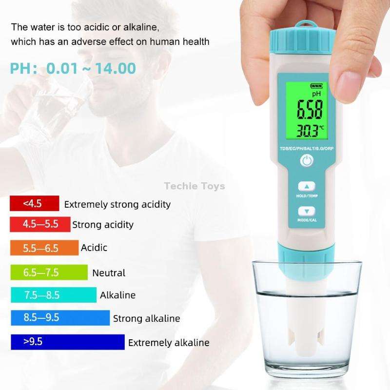 C-600A 7 In 1 Temperature/Salinity/PH/TDS/EC/ORP/SG Monitoring Pen(without Battery and Powder)