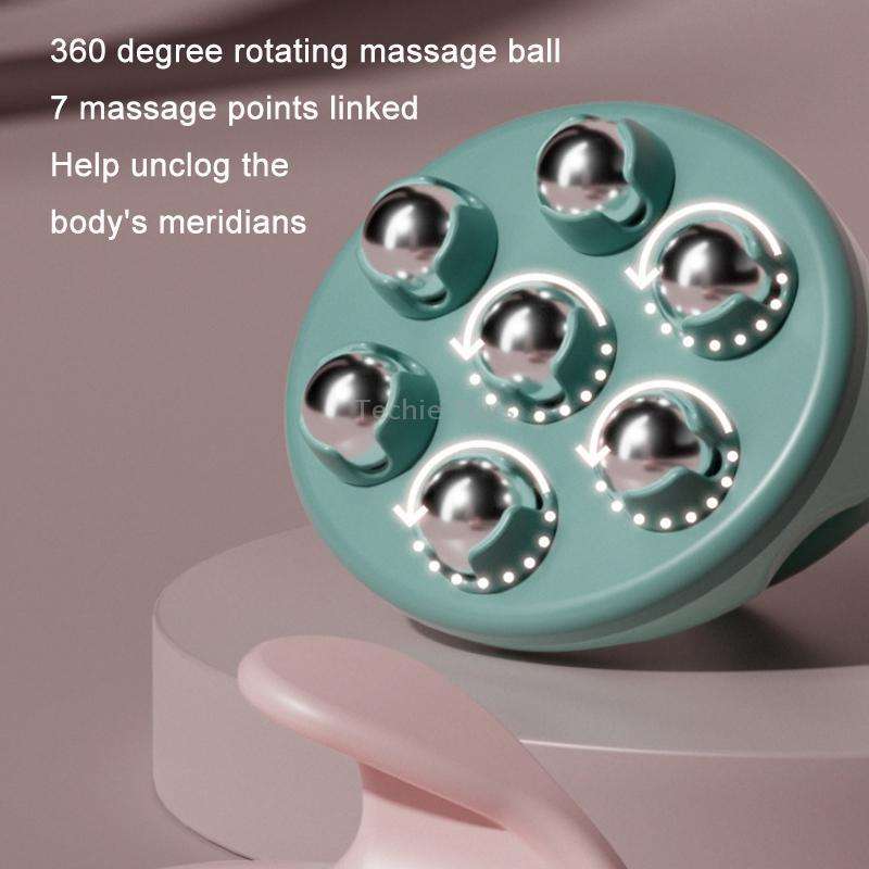 Calf Muscle Relaxation Abdominal Ball Meridian Massager, Color: Green Magnetic Ball OPP