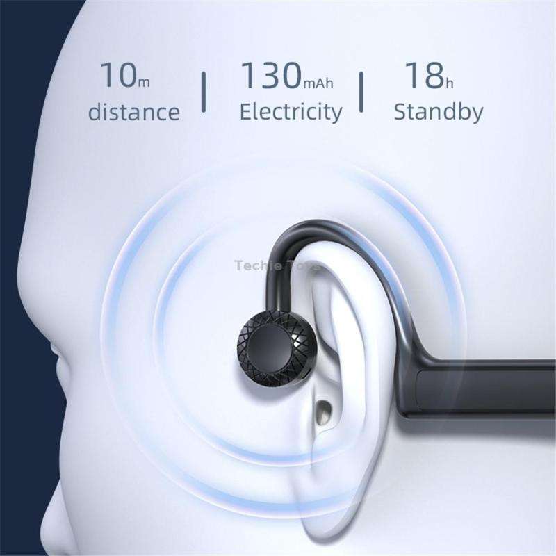 KS-19 Bluetooth Headset Sound Conducting Hanging Neck Business Headphones(Black)