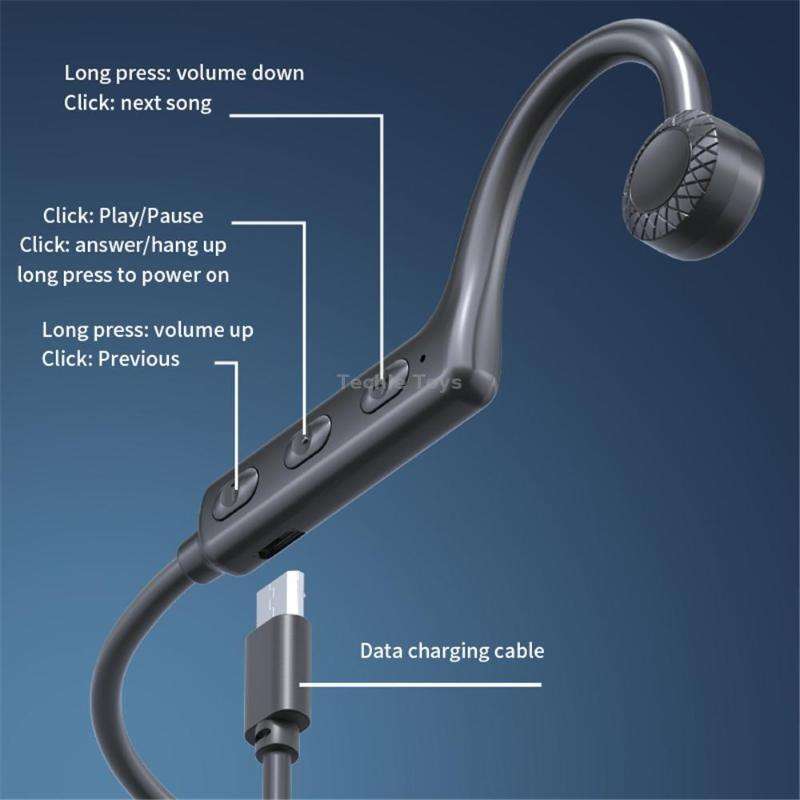 KS-19 Bluetooth Headset Sound Conducting Hanging Neck Business Headphones(Black)