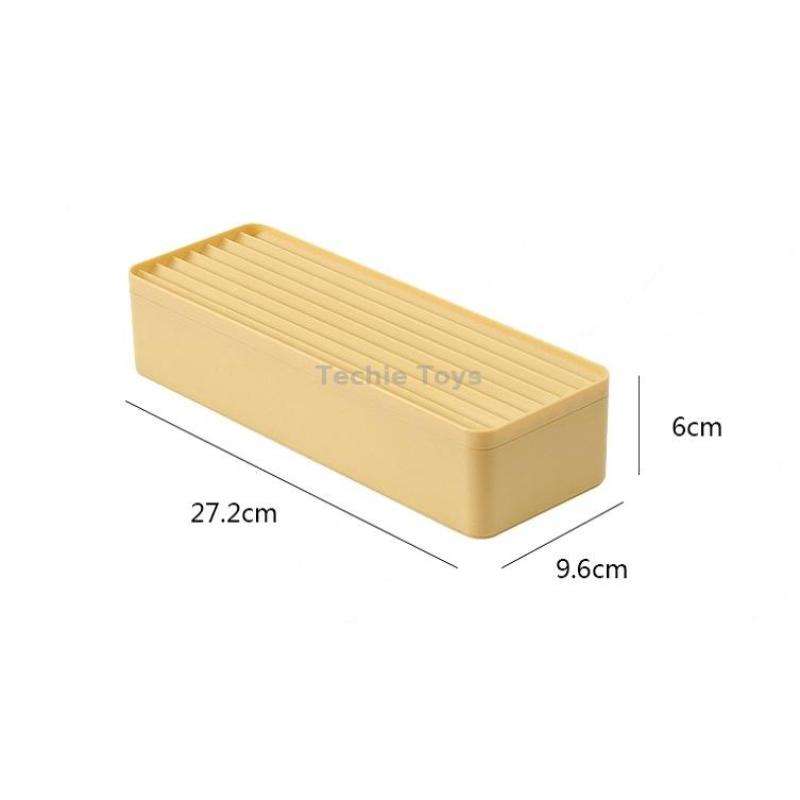 Desktop Data Cable Storage Box Dust-proof Line Box Single-layer(Yellow)
