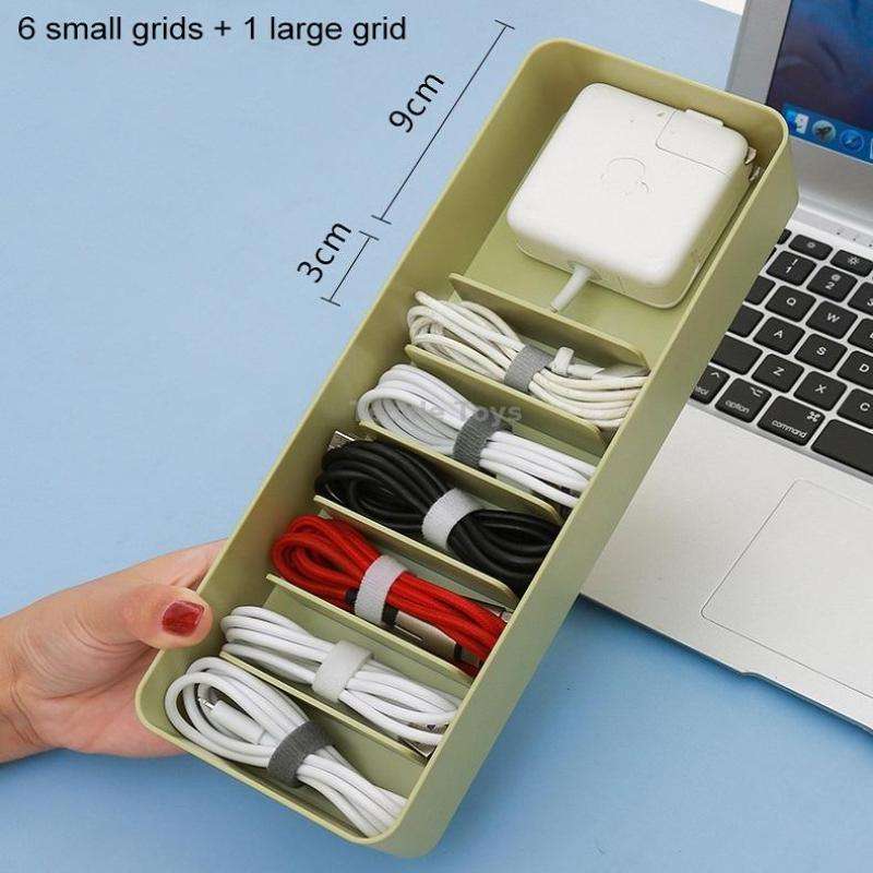 Desktop Data Cable Storage Box Dust-proof Line Box Single-layer(Yellow)