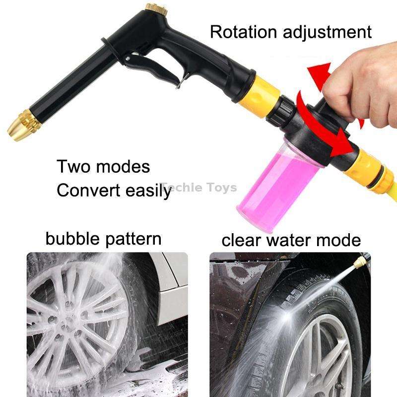 High Pressure Car Wash Hose Telescopic Watering Sprinkler, Style: H2+3 Connector+30m Tube+Foam Pot