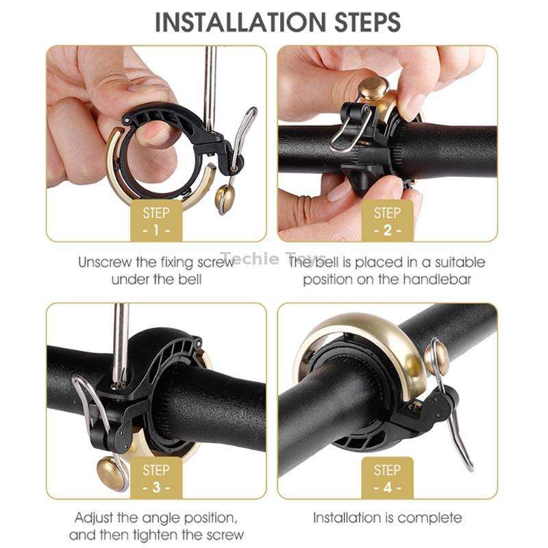 WEST BIKING Bicycle Retro Copper Bell Riding Crisp & Loud Bell(Gold)