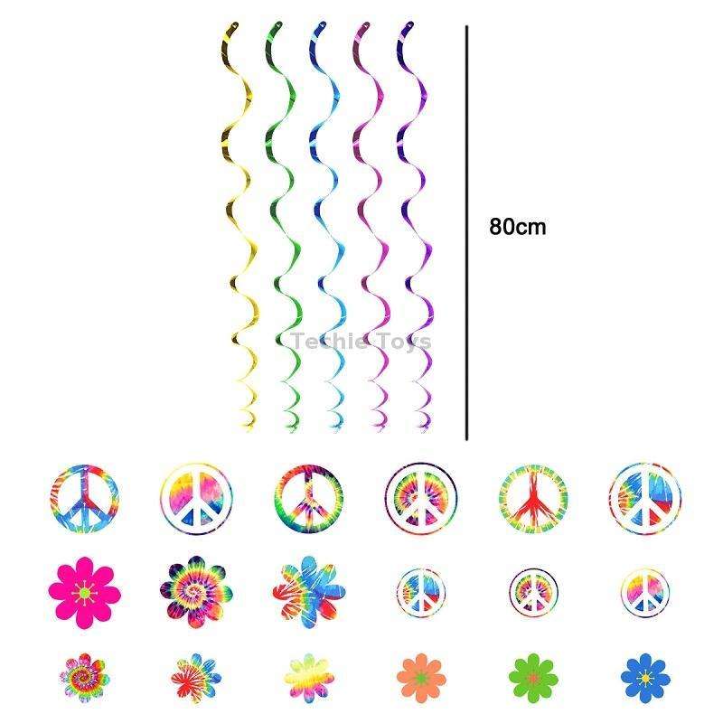 Tie Dye Spiral Themed Kindergarten Birthday Party Decoration Set
