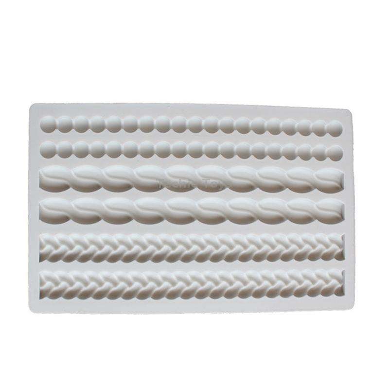 Pearl Twist Braided Fondant Cake Silicone Mold(Grey)