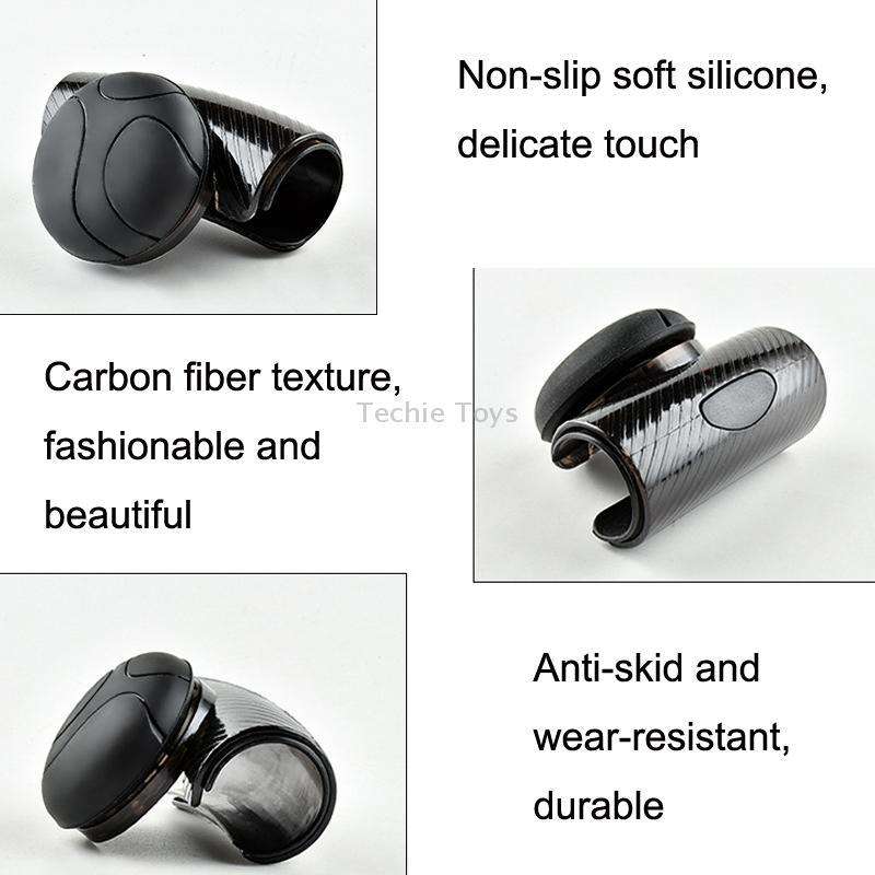 2PCS Automotive Silicone Bearing Steering Wheel Booster(Black)