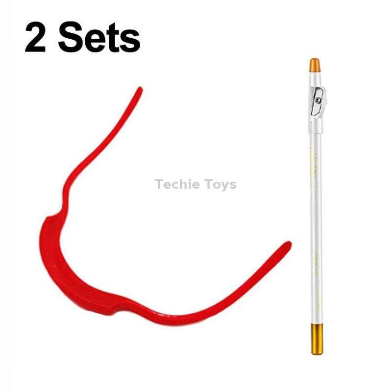 2 Sets Beard Styling Board Shaving Barber Tools, Style: Shape Ruler+Pen