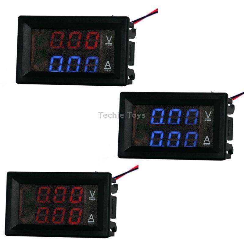 Dual-Display Voltage Current Meter Digital DC Voltage Meter, Specification: 10A (Red)