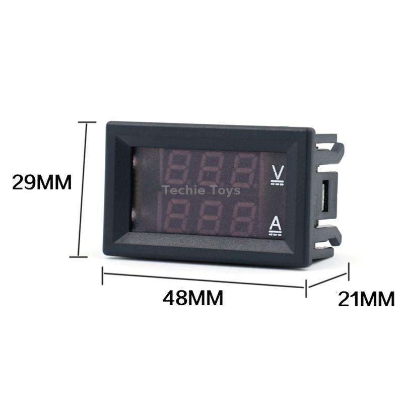 Dual-Display Voltage Current Meter Digital DC Voltage Meter, Specification: 10A (Red)