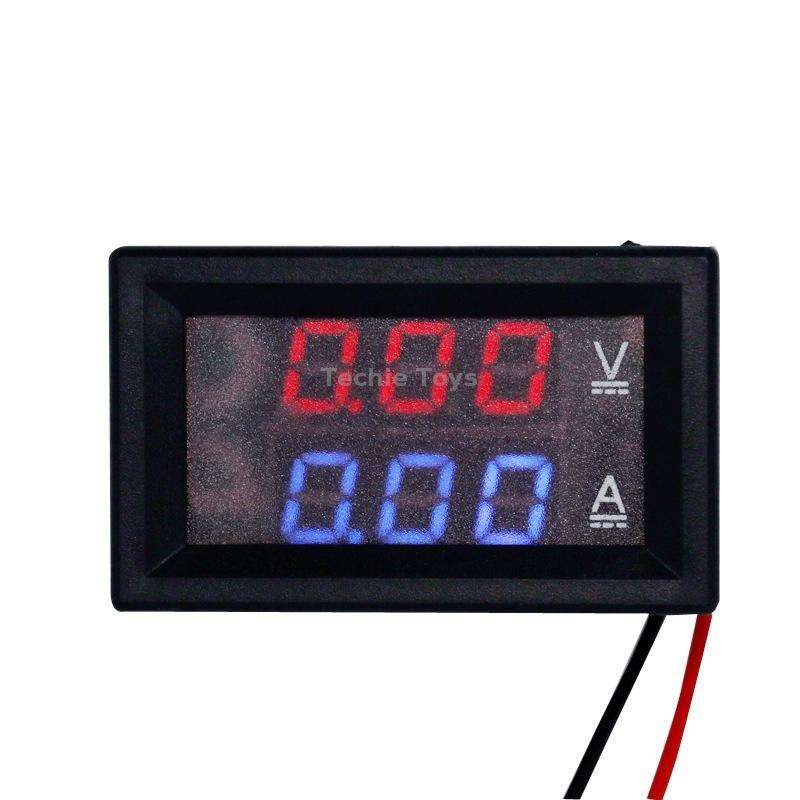 Dual-Display Voltage Current Meter Digital DC Voltage Meter, Specification: 50A (Red Blue)