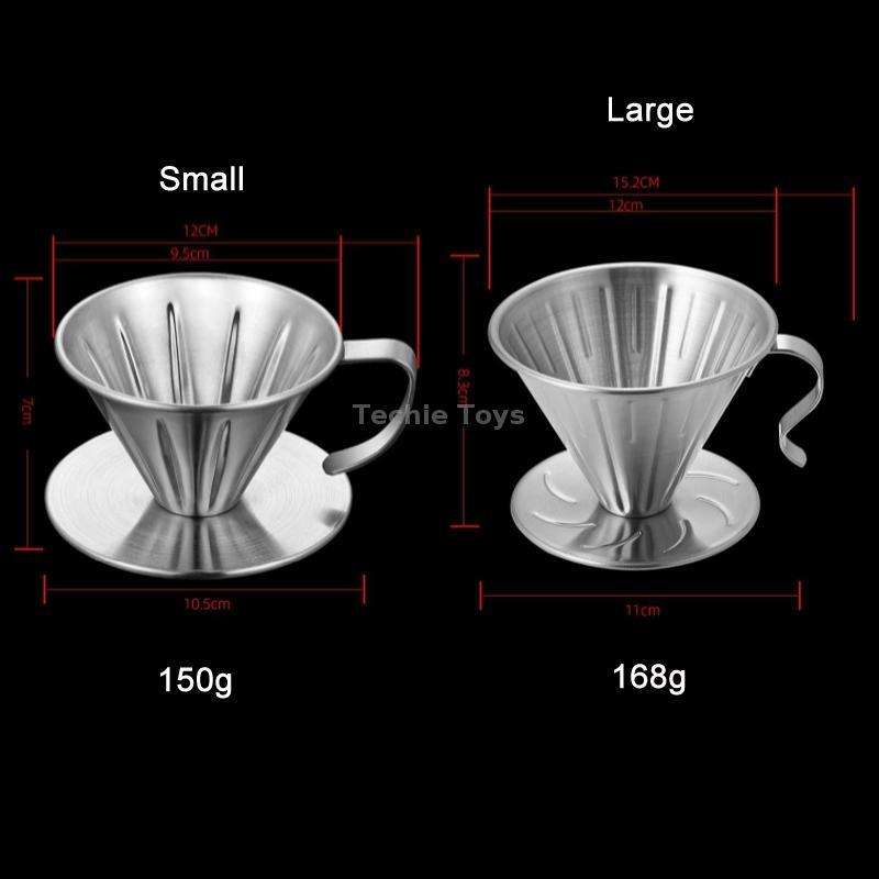Double-layer Stainless Steel Pour-over Coffee Filter, Size: Small