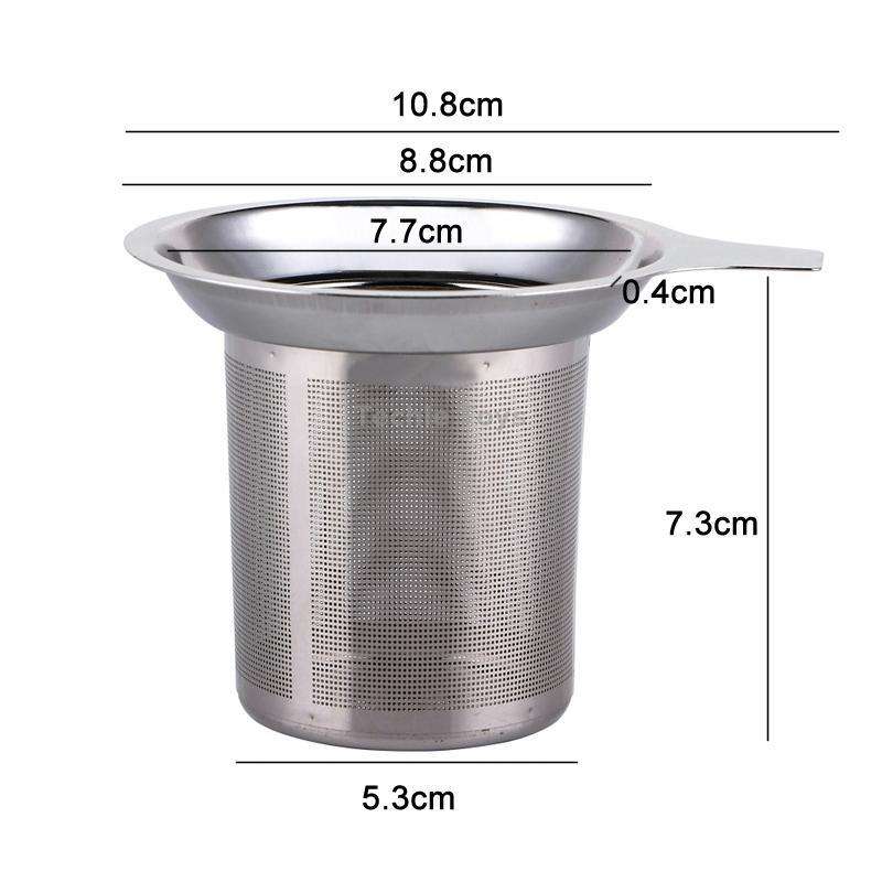 304 Stainless Steel Teapot Flat Bottom High Density Strainer With Handle(Silver)