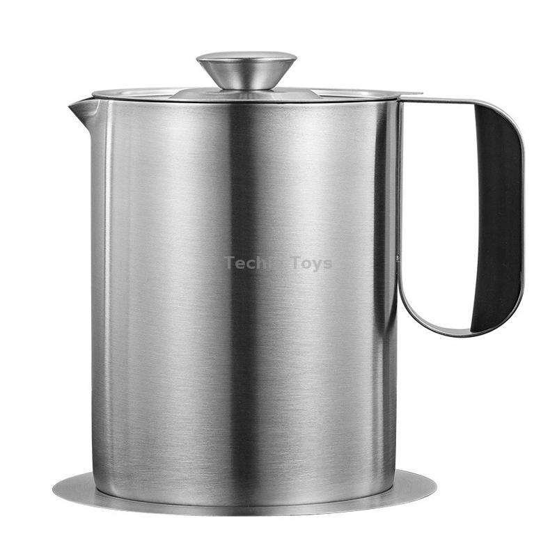 Household 304 Stainless Steel Large Capacity Oil Separator Pot, Capacity: Steel Color 2000ml