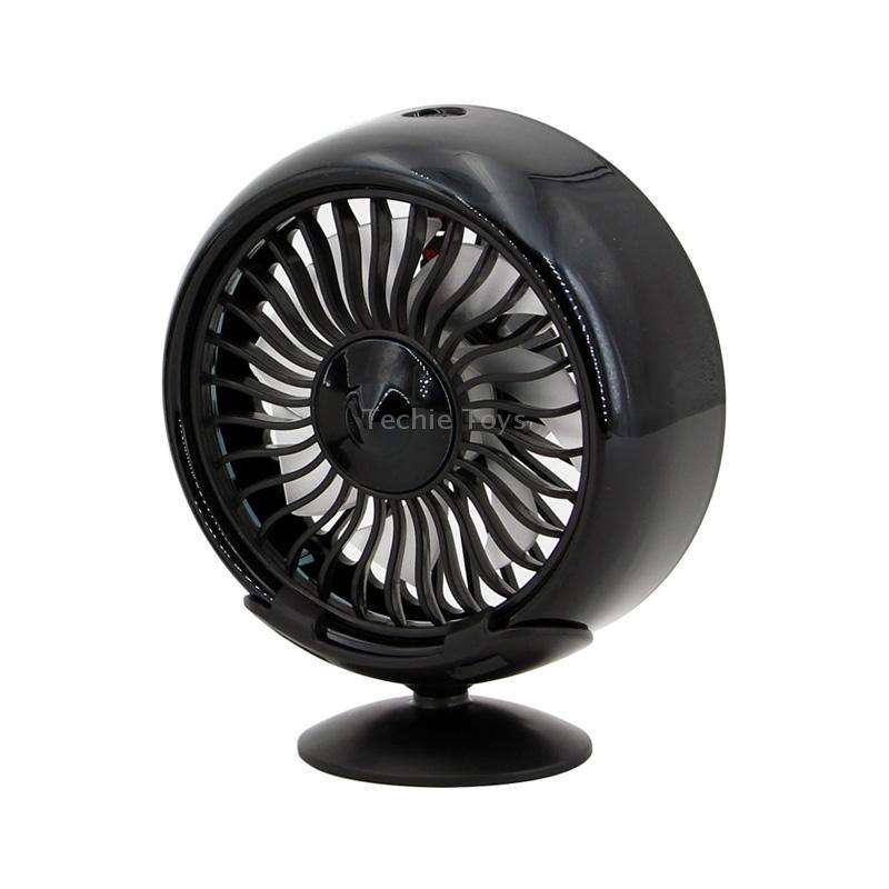 F102 Vehicle Dashboard Multi-function USB Colorful Lights Fan(Black)