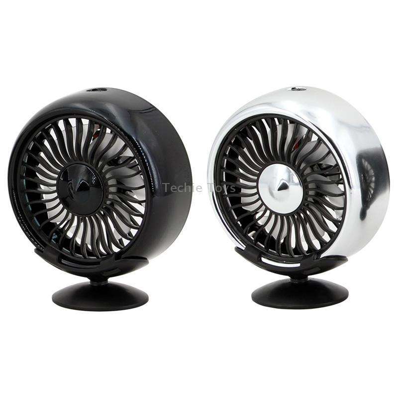 F102 Vehicle Dashboard Multi-function USB Colorful Lights Fan(Black)