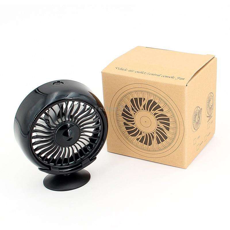 F102 Vehicle Dashboard Multi-function USB Colorful Lights Fan(Black)