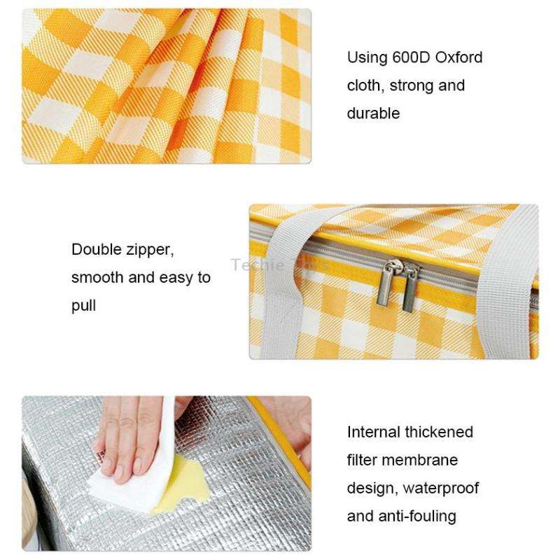 JY2209 Camping Moistureproof Portable Picnic Basket Set, Spec: Yellow White