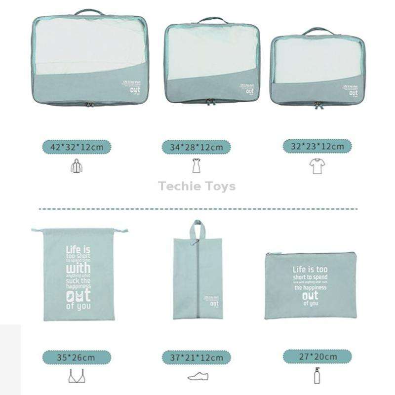 RH2203 6 In 1 Travel Portable Storage Bag Set Without Suitcase(Yellow)