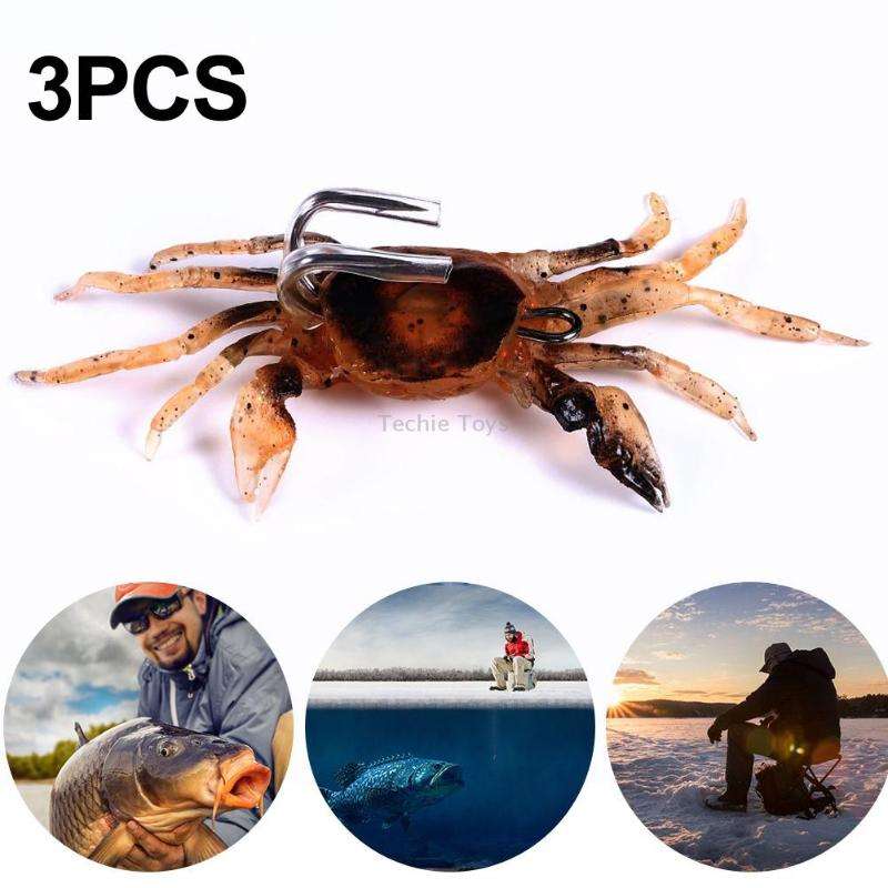 3 PCS HENGJIA SO068 Submerged Crab Hook Anti-hanging Bottom Ice Fishing Bait, Color: 10cm 30g Orange